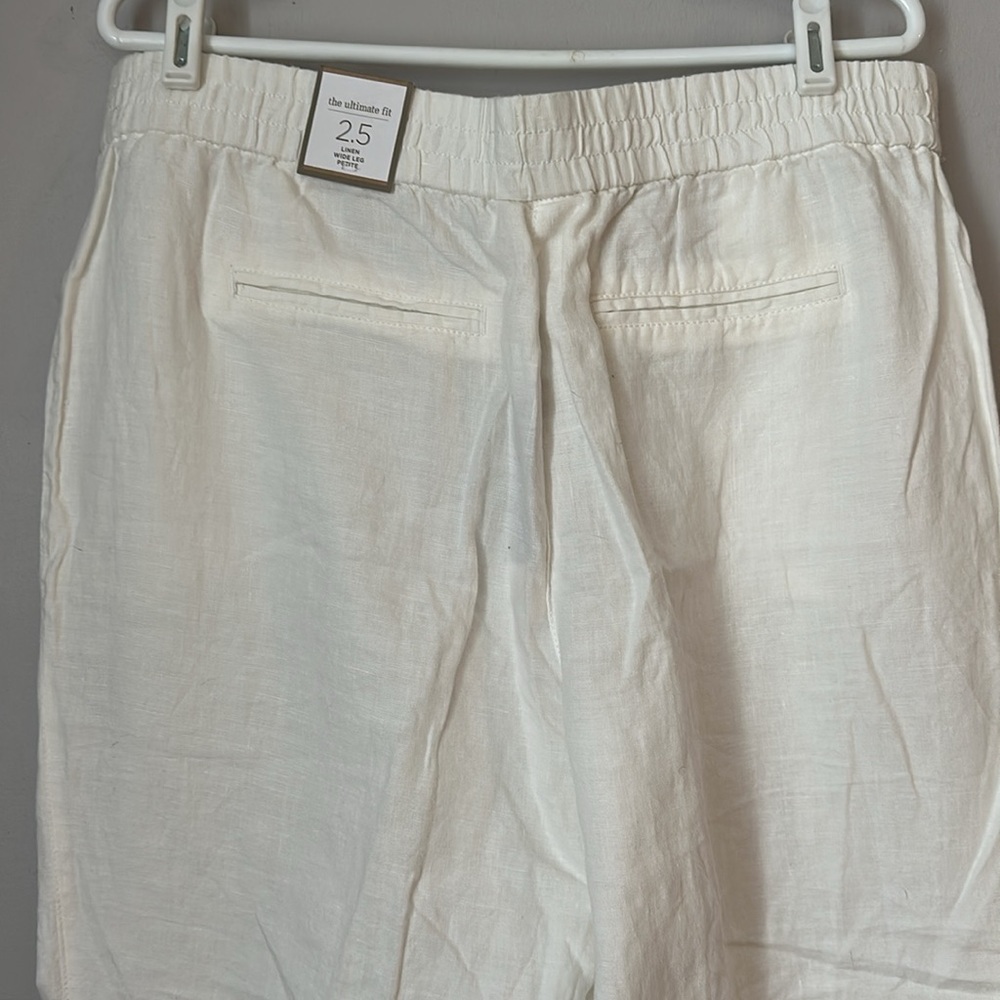 Chico’s White Linen Wide Leg Pants size 2.5 petite - Picture 4 of 5